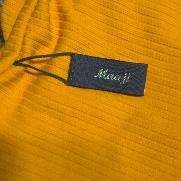 Maaji Maracuja Reversible One Piece Swimsuit Size SMALL Mustard Yellow Cutout - Picture 10 of 14